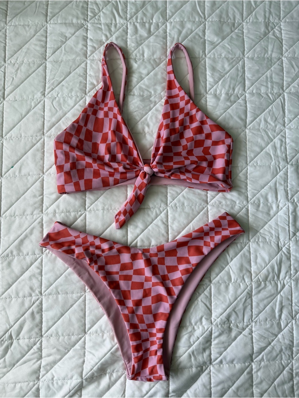 Black Dog Bikinis Pink & Orange Swimsuit (Best for a Medium)